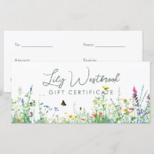 Aquarel Wilde Bloem Cadeau Certificaat