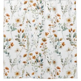 Aquarel wilde bloem douchegordijn