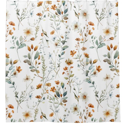 Aquarel wilde bloem douchegordijn (Voorkant)