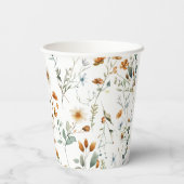 Aquarel wilde bloem elegant papieren bekers (Achterkant)