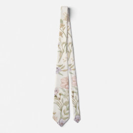 Aquarel Wilde Bloem Naadloos Patroon Stropdas