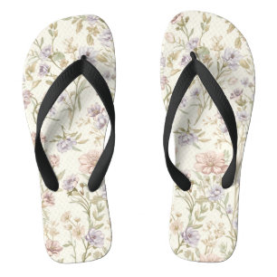 Aquarel Wilde Bloem Naadloos Patroon Teenslippers