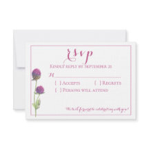 Aquarel Wilde Bloem Roze Bloemen Bruiloft RSVP