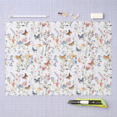 Aquarel wilde bloem vlinder Verpakking Tissuepapier (Craft)