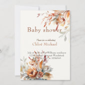 Aquarel wilde bloemen Baby shower Kaart (Voorkant)