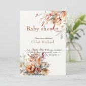 Aquarel wilde bloemen Baby shower Kaart (Staand voorkant)