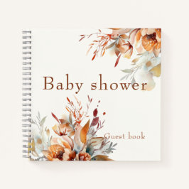 Aquarel wilde bloemen Baby shower massageboek Notitieboek