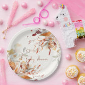 Aquarel wilde bloemen baby shower papieren bordje (Feest)