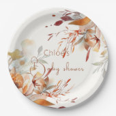 Aquarel wilde bloemen baby shower papieren bordje (Voorkant)