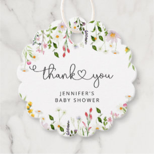 Aquarel wilde bloemen babyshower dank je bedankjes labels