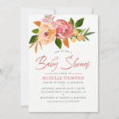 Aquarel wilde bloemen babyshower uitnodiging (Voorkant)