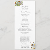 Aquarel Wilde Bloemen Bij Huwelijksprogramma Programmakaart (Voorkant)