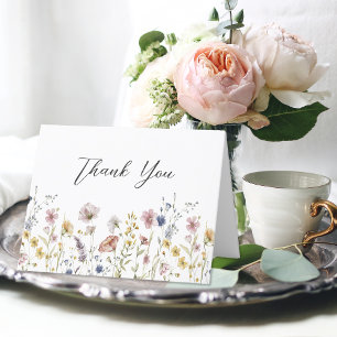 Aquarel Wilde Bloemen Bloemige Dank Je Bedankkaart