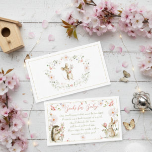 Aquarel Wilde Bloemen Bosdieren Baby Shower Informatiekaartje