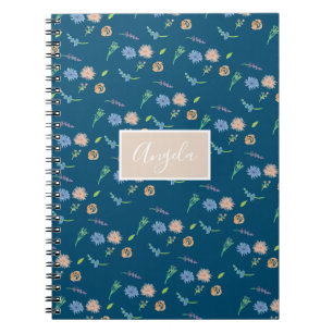 Aquarel Wilde Bloemen Botanische Evenementontwerpe Notitieboek
