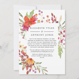 Aquarel Wilde Bloemen Bruiloft Beperkte Gastlijst Aankondiging