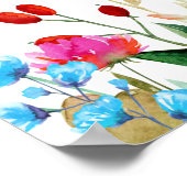 Aquarel Wilde Bloemen Bruiloft Bridal Shower Welko Poster (Hoek)