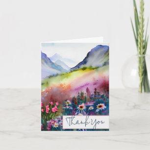 Aquarel wilde bloemen en berg aanpasbaar kaart