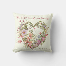 Aquarel Wilde Bloemen en Botanische Planten in een Kussen