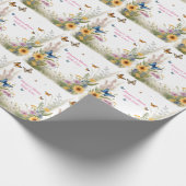 aquarel wilde bloemen grassen en vlinders, cadeaupapier (Hoek)