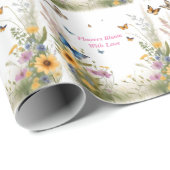 aquarel wilde bloemen grassen en vlinders, cadeaupapier (Rol Hoek)