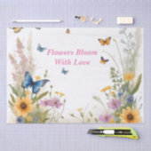 aquarel wilde bloemen grassen en vlinders, tissuepapier (Craft)