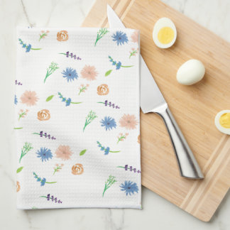 Aquarel Wilde Bloemen Originele Kunst Theedoek