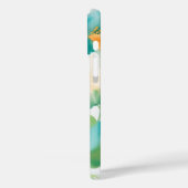 Aquarel wilde bloemen sinaasappel blauwgroen Case-Mate iPhone case (Achterkant / Links)