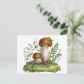 Aquarel Wilde Bos Paddenstoelen en Bessen Briefkaart (Staand voorkant)