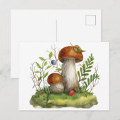 Aquarel Wilde Bos Paddenstoelen en Bessen Briefkaart (Voorkant / Achterkant)