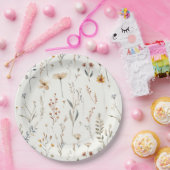 Aquarel wildflower boho stijl papieren bordje (Feest)