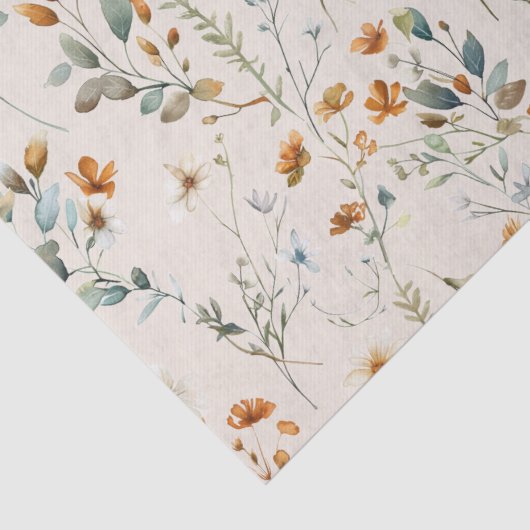 Aquarel wildflower boho tissuepapier (Detail)