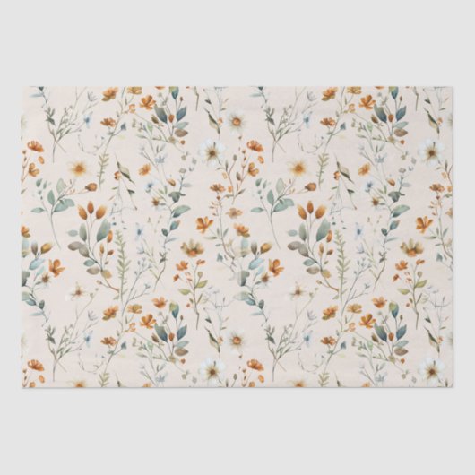 Aquarel wildflower boho tissuepapier (Voorkant)