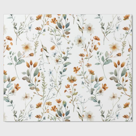 Aquarel wildflower bruiloft cadeaupapier (Vlak)