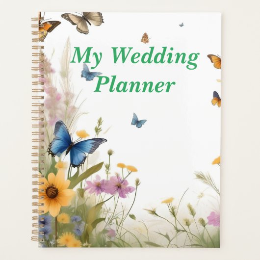 Aquarel Wildflower Vlinder, Huwelijksplanner Planner (Voorkant)