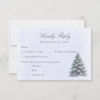 Aquarel Winter Boom Trouw RSVP Kaart