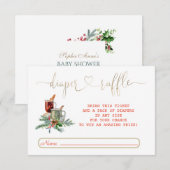 Aquarel Winter Botanische Gouden Luier Raffle Informatiekaartje (Voorkant / Achterkant)