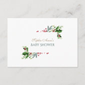 Aquarel Winter Botanische Gouden Luier Raffle Informatiekaartje (Achterkant)