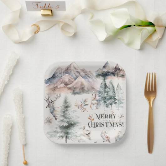 Aquarel Winter Christmas Paper Bord (Huwelijk)