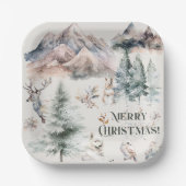 Aquarel Winter Christmas Paper Bord (Voorkant)