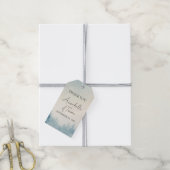 Aquarel Winter Dennenbos Aangepaste Naam Cadeaulabel (Met Touw)