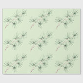 Aquarel Winter Kerstmis Bos Boomtak Cadeaupapier (Vlak)