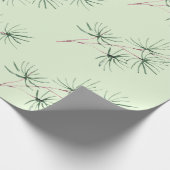 Aquarel Winter Kerstmis Bos Boomtak Cadeaupapier (Hoek)