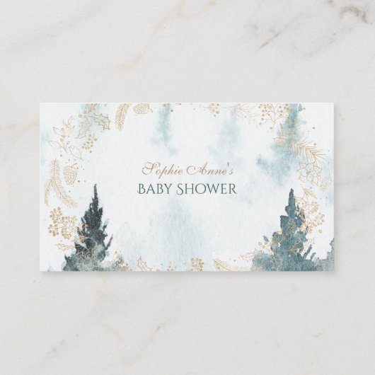 Aquarel Winter Scenery Gouden Boeken voor Baby Informatiekaartje (Achterkant)