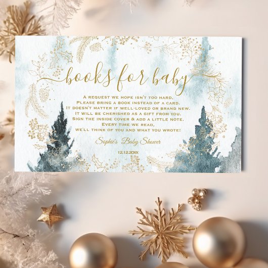 Aquarel Winter Scenery Gouden Boeken voor Baby Informatiekaartje