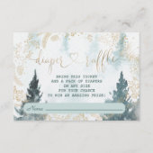 Aquarel Winter Scenery Gouden Luier Raffle Informatiekaartje (Voorkant)