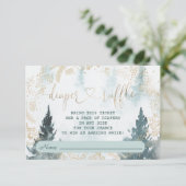 Aquarel Winter Scenery Gouden Luier Raffle Informatiekaartje (Staand voorkant)