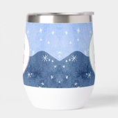 Aquarel Winter Sneeuw Monogram Geschenk (Links)