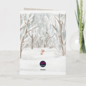 Aquarel Winter Uil Bos Scene Bedankkaart (Achterkant)