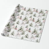 Aquarel Winter Woud Kerst Inpakpapier (Uitgerold)